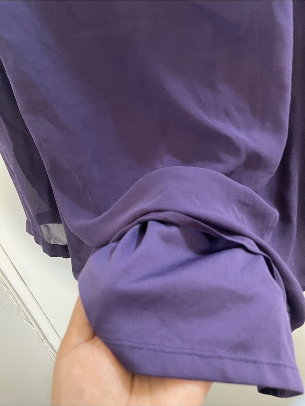 Liz Claiborne Jewel-Embellished Deep Purple Chiffon Blouse - Picture 5 of 6